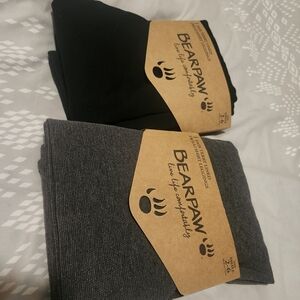 Bearpaw Black and Gray Leggings Sz Small 4' 11"- 5' 10"